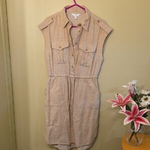 Time and Tru Beige Sleeveless Mini Dress